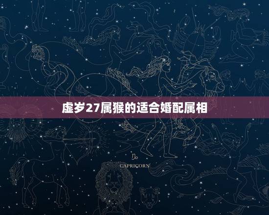虚岁27属猴的适合婚配属相，属猴的婚配属相哪个好