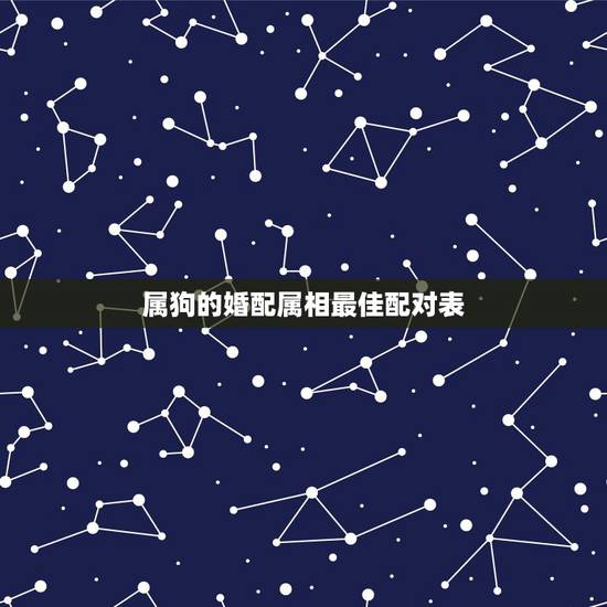 属狗的婚配属相最佳配对表，女属狗的属相婚配表