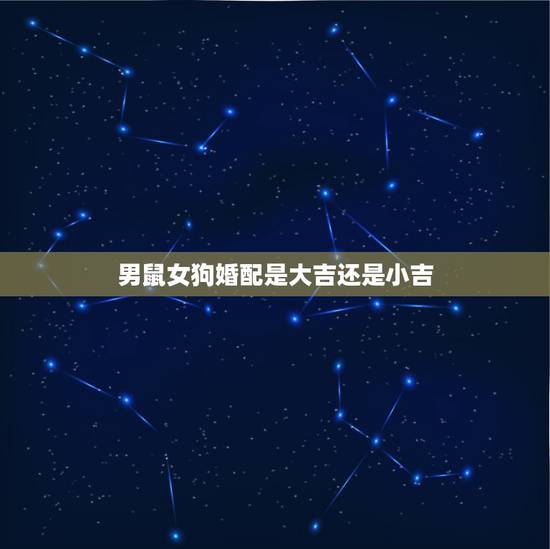 男鼠女狗婚配是大吉还是小吉，女属狗男属鼠相配吗