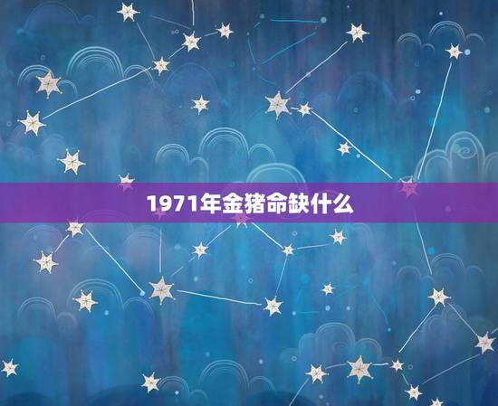 1971年金猪命缺什么,1971年属猪是什么命 1971年金猪命缺什么,1971年属猪是什么命