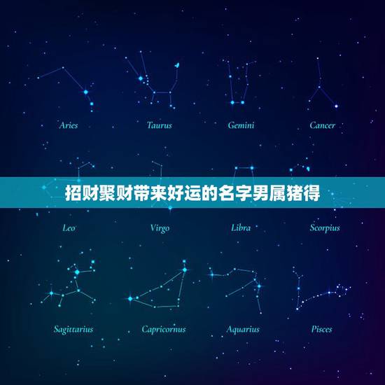 招财聚财带来好运的名字男属猪得，属猪的男人戴什么聚财