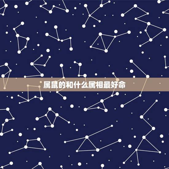 属鼠的和什么属相最好命，属鼠人是什么命