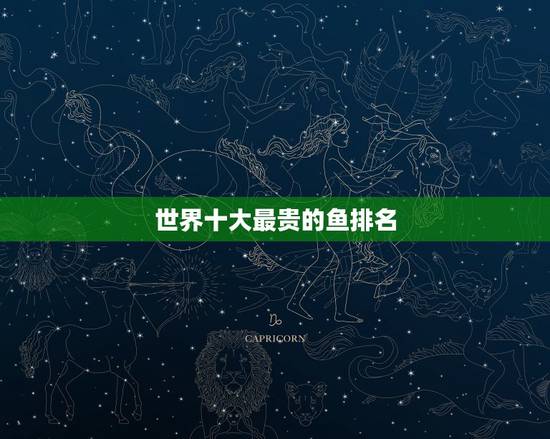 世界十大最贵的鱼排名，世界上最珍贵的鱼是哪种？