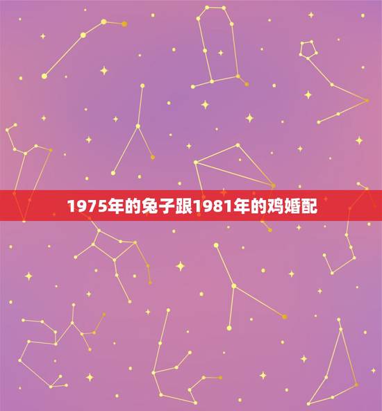 1975年的兔子跟1981年的鸡婚配，男属兔1975年的和女属鸡198
