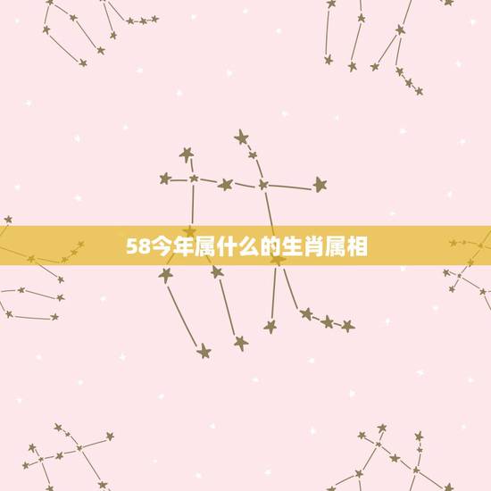 58今年属什么的生肖属相，1958年属什么生肖
