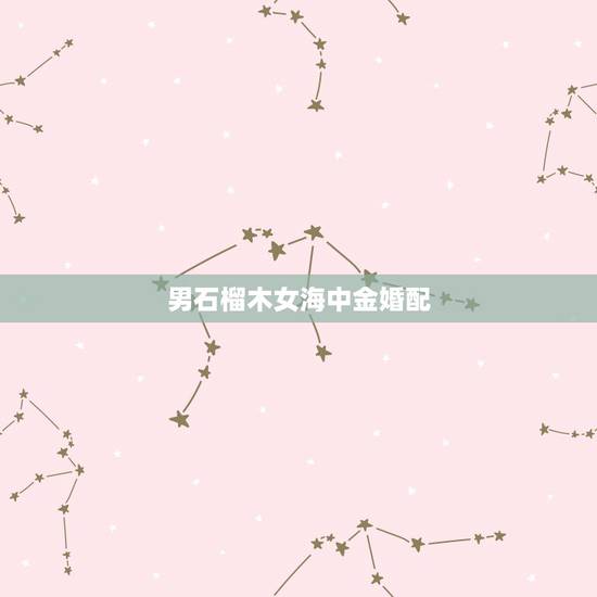 男石榴木女海中金婚配,石榴木命和海中金命婚姻? 男石榴木女海中金婚配,石榴木命和海中金命婚姻?