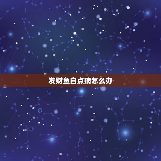 发财鱼白点病怎么办，发财鱼身上有白点怎么办