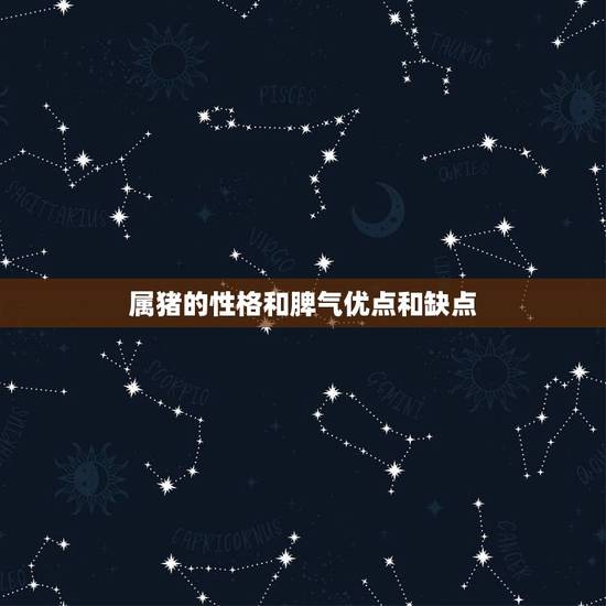 属猪的性格和脾气优点和缺点，1983年的性格