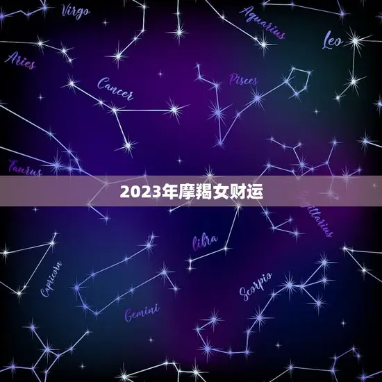 2023年摩羯女财运