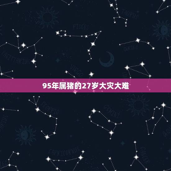 95年属猪的27岁大灾大难，1995年属猪女2022年有牢狱之灾么