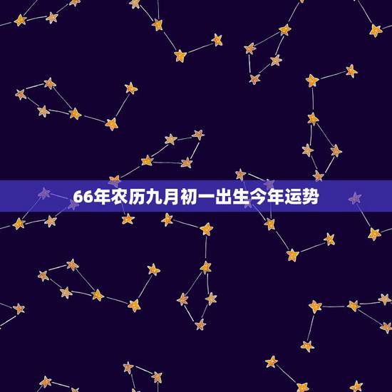 66年农历九月初一出生今年运势，一九六六年九月出生的人财运如何