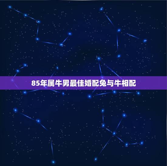 85年属牛男最佳婚配兔与牛相配，男属牛85年最佳配偶属相应该属什么