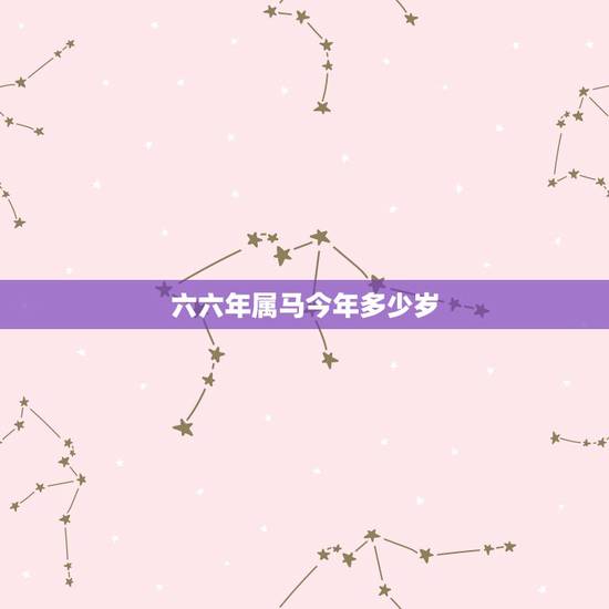 六六年属马今年多少岁，1966年今年多少岁