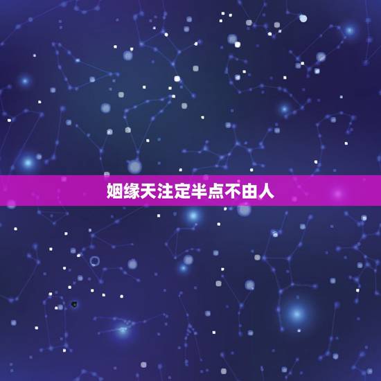 姻缘天注定半点不由人，万般皆是命，半点不由人。是什么意思？