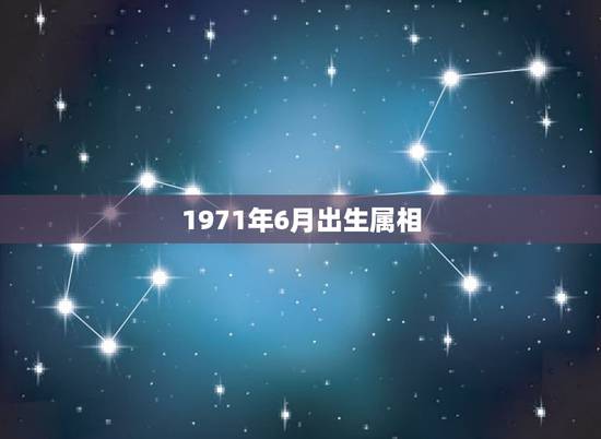 1971年6月出生属相，男1971年6月10号出生，属’猪是什么星座