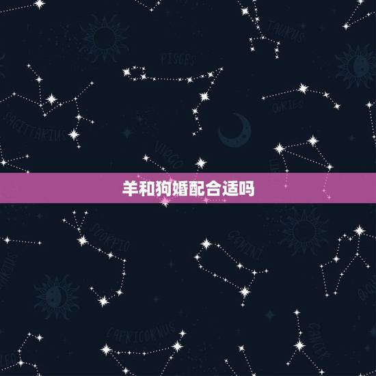 羊和狗婚配合适吗，男狗女羊婚配怎么样