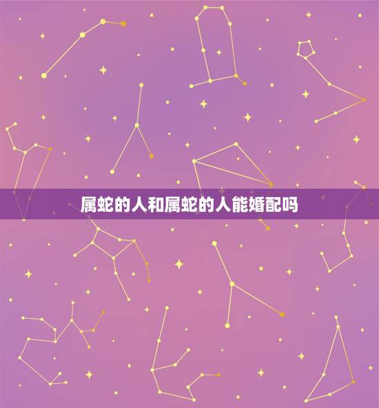 属蛇的人和属蛇的人能婚配吗，属蛇与属蛇的婚配怎样