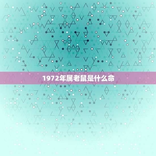 1972年属老鼠是什么命，72年属鼠2022 年的运程