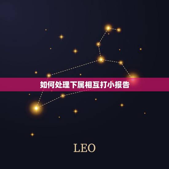 如何处理下属相互打小报告，每一个公司里面，为什么都有向领导打小报告的人