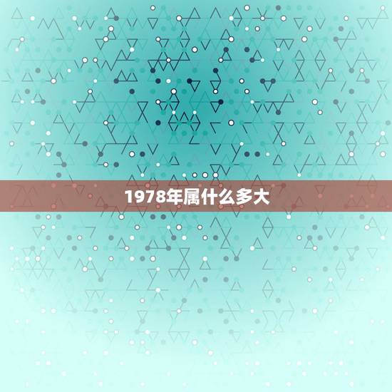 1978年属什么多大，78年出生的人属什么生肖？今年多大了？