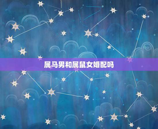 属马男和属鼠女婚配吗，男属马和女属鼠的婚配好吗