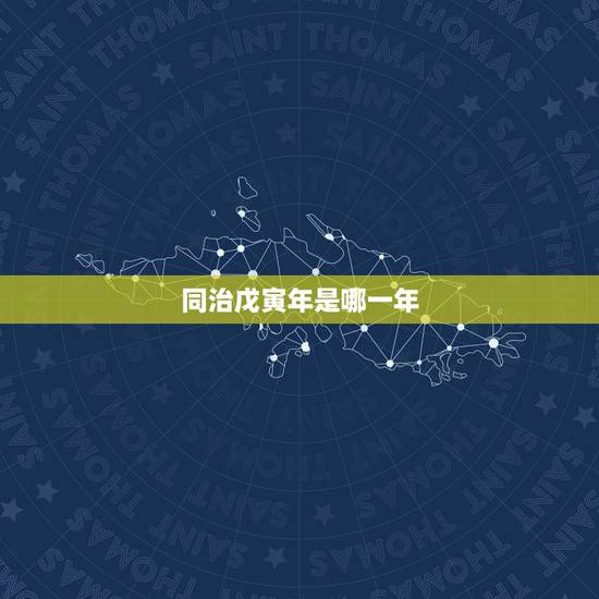 同治戊寅年是哪一年