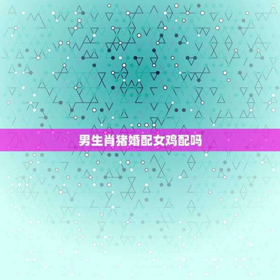 男生肖猪婚配女鸡配吗，属相婚配:男属鸡和女属猪相配吗