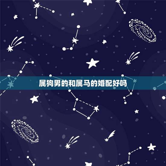 属狗男的和属马的婚配好吗，属狗和属马的属相好吗？
