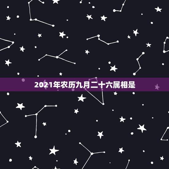 2021年农历九月二十六属相是，2021年是什么生肖年
