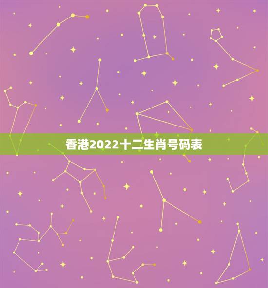 香港2022十二生肖号码表 香港2022十二生肖号码表