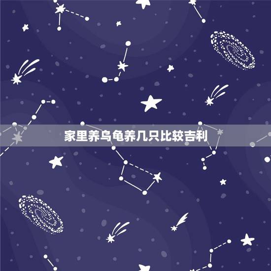 家里养乌龟养几只比较吉利，家里养龟一般几只最吉利？