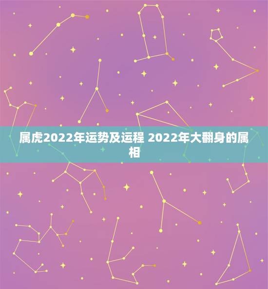 属虎2022年运势及运程 2022年大翻身的属相