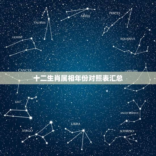 十二生肖属相年份对照表汇总，十二生肖出生年份对照表是什么？