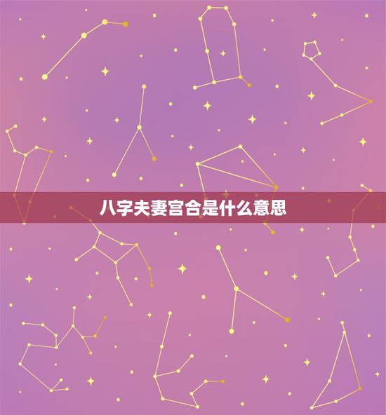 八字夫妻宫合是什么意思，八字夫妻宫遇合，与月令合，有的说合就是对方容易