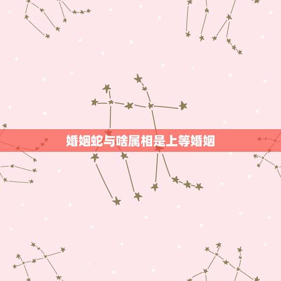 婚姻蛇与啥属相是上等婚姻，属相蛇跟什么属相相配