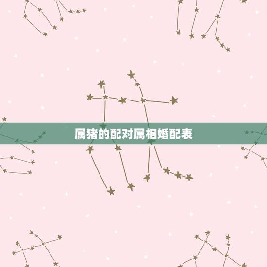 属猪的配对属相婚配表，十二生肖配对姻缘合婚猪
