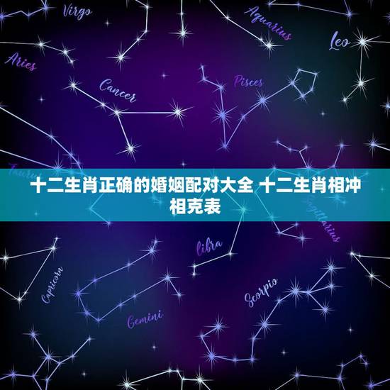 十二生肖正确的婚姻配对大全 十二生肖相冲相克表