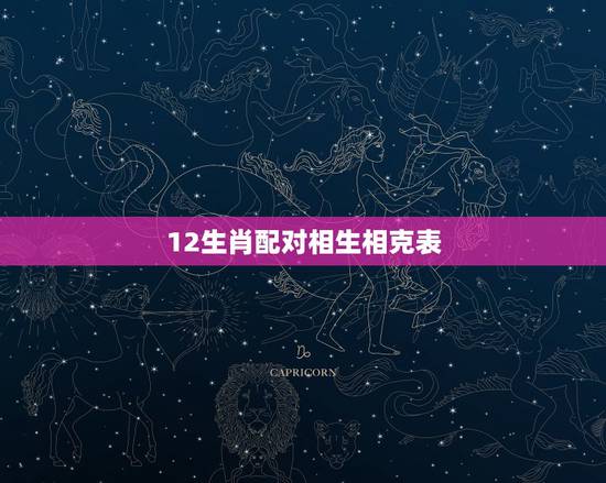 12生肖配对相生相克表，十二生肖相生相克的具体内容，是什么啊？