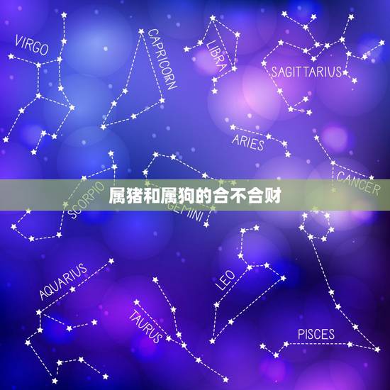 属猪和属狗的合不合财，属狗和属猪的合财吗