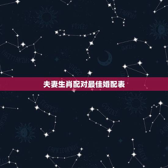 夫妻生肖配对最佳婚配表，马配对的属相婚配表