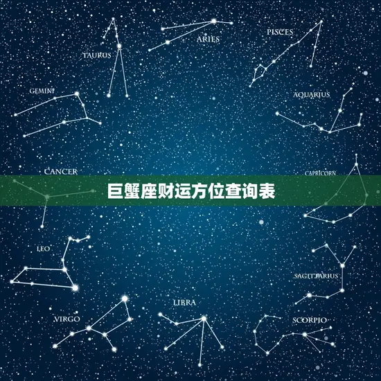 巨蟹座财运方位查询表 巨蟹座财运方位查询表