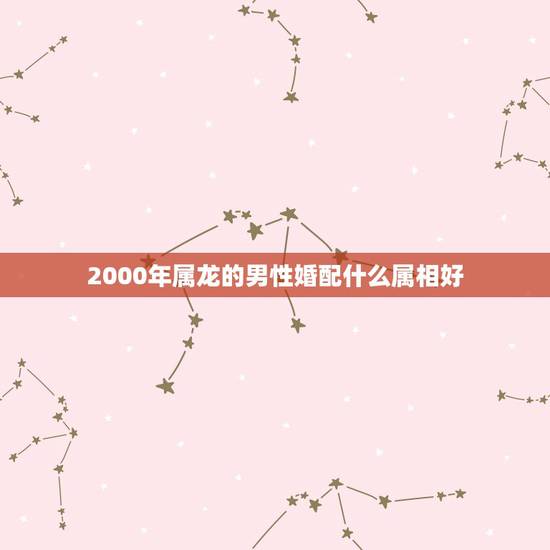 2000年属龙的男性婚配什么属相好，2000年属龙的婚配