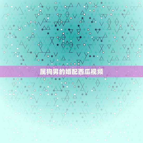 属狗男的婚配西瓜视频，属狗的婚配