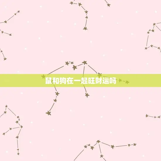 鼠和狗在一起旺财运吗
