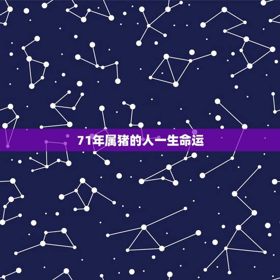 71年属猪的人一生命运，1971年属猪男一生命运