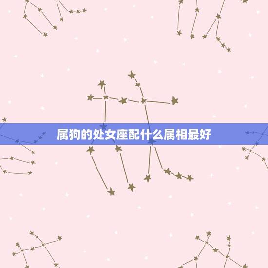 属狗的处女座配什么属相最好，94年属狗为处女座女与什么生肖，星座最相配