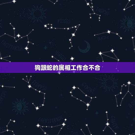 狗跟蛇的属相工作合不合，狗和蛇合不合
