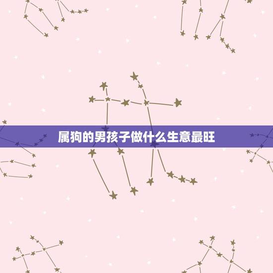 属狗的男孩子做什么生意最旺，属狗的做什么生意最好