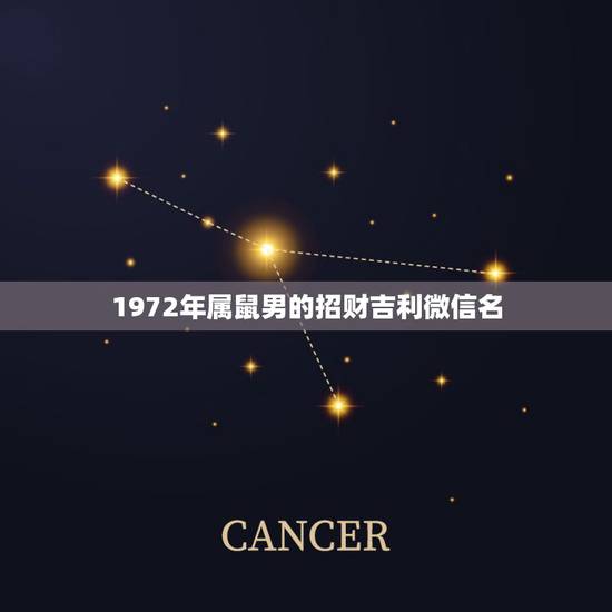 1972年属鼠男的招财吉利微信名，属鼠用什么头像