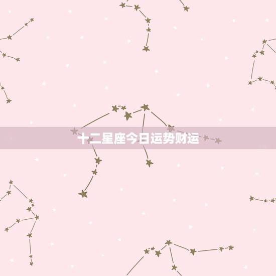 十二星座今日运势财运，@十二星座每曰运气